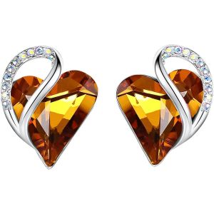 Kalanka-Infini Amour Coeur Boucles D'oreilles Femme Argent, Boucle D'oreille Femme Avec Cristaux De Guérison, Sans Allergie Bijoux Femme Avec Coffret Cadeau - Neuf