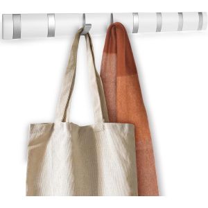 Patère Murale de 8 crochets rétractables,Aluminium Crochet mural pliable en métal Porte Manteau Mural Patères Pour Suspendre Manteaux écharpes,Sacs à Main et Autres,Pour Cuisine,Salle - Neuf