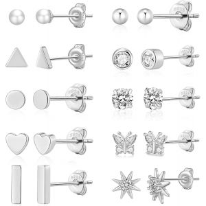 Kal-Boucles D'oreilles &Agrave; Tige En Argent Sterling S925 Pour Femmes Et Hommes, Ensemble De Petites Boucles D'oreilles &Agrave; Tige Hypoallerg&eacute;niques En Zircone Cubique, Boucles D'oreilles En Perles 3/4/5/6/7 - Neuf