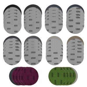 50 Pièces Disques De Ponçage 75mm Disques Abrasifs Auto-Agrippants Grain 600/800/1000/1200/1500/2000/2500/3000/4000/5000, Papier À Poncer, Papier De Verre Sec À L'eau, Pour Métal, Bois, Meulage - Neuf