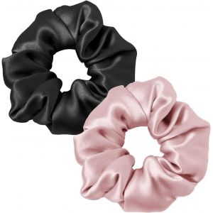 Chouchou En Soie 100% Elastiques Cheveux Femme Fille Bobbles Scrunchies Vsco Girl Elastique Cheveux Pure Soie Gros Chouchou Cheveux Soie Noir - Neuf