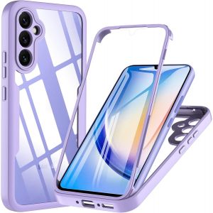 LORANKA-Coque de protection pour Samsung Galaxy A34 5G, protection compl&egrave;te &agrave; 360 &deg;, r&eacute;sistante aux chocs A34, protection avant et arri&egrave;re, en TPU, avec protection d'&eacute;cran int&eacute;gr&eacute;e (violet) - Neuf