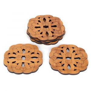 (Type 2) 6pcs Bambou Sous Verre Tasse À Thé Tapis Antiscald Heat Insulation Ob - Neuf