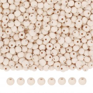 2000 6mm Ronde De Mini Perles En Bois D'artisanat Macrame Mat&eacute;riaux - Neuf