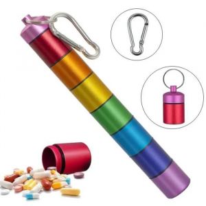 Bo&icirc;te &Agrave; M&eacute;dicament,Bo&icirc;te &Agrave; Medicament De Voyage Amovible,Boite &Agrave; Pilulier Hebdomadaire Avec Anneau Porte-Cl&eacute;s,Pour Bureau,Fitness - Neuf