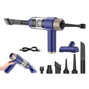 Aspirateur de voiture portable 6500 kPa avec lumi&egrave;re LED pour la maison et le bureau - Bleu - Neuf