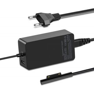 Chargeur Surface Pro, 65W Chargeur Microsoft Surface pour Surface Pro 10/9/8/7+/7/6/5/4/3/X, Surface Laptop 6/5/4/3/2/1, Surface Go Tablet, Surface Book 3/2/1, Surface Laptop Studio, avec Port USB - Neuf