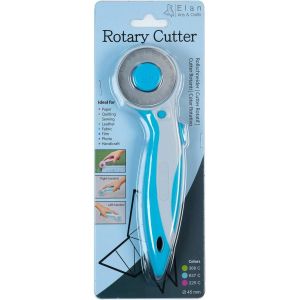 Mevronisshop-45mm Cutter Rotatif Couture Bleu, Ergonomique Roulette D&eacute;coupe Tissu, Cutter Couture Tissu Avec M&eacute;canisme Protection, Couteau Rotatif De D&eacute;coupe - Neuf