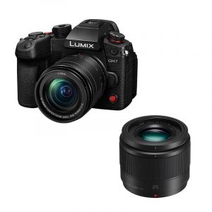 PANASONIC LUMIX GH7 Noir + Objectif G 12-60mm f/3.5-5.6 + G 25mm f/1.7 Garanti 3 ans - Neuf