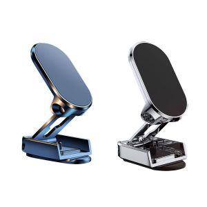 (Argent¿Black)Compatible Avec L'iphone 15 Samsung Magnétique De Voiture De Téléphone Titulaire, Pliable Magnétique De Voiture De Téléphone Titulaire, 720° Pivotant Solide Pliable Support Magnétique - Neuf
