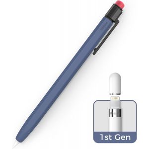 ERYI-Étui Pour Apple Pencil 1Ère Génération Silicone Antidérapant Apple Pencil 1 Étui De Protection Classique Avec Clip Solide Compatible Avec Apple Pencil 1Ère Génération (Bleu Nuit) - Neuf