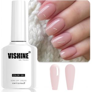 Vernis Gel Semi-Permanent Transparent Milky Pink Rose Clair Vernis &Agrave; Ongles Naturelle Rose Laiteux Transparent Gel&eacute;e De Cristal Soak Off Uv Led Gel 16ml E - Neuf
