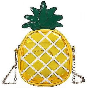 Mignon forme d¿ananas Sac à bandoulière Chaîne Petit sac à bandoulière En cuir Pu Cuir Téléphone portable Sac à main - Neuf