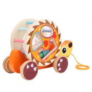 Jouet De Voiture En Bois A Tirer Pour Enfants, Dessin Anime, Animal, Jouets Educatifs Precoces En Bois (Herisson) - Neuf
