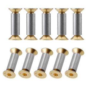 10 paquets de vis de poignée de couteau,rivets,boulons,fixations,vis hexagonales à tête plate en or,vis de fabricant de couteaux - Neuf