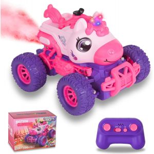TZF-Voiture télécommandée Licorne pour Enfant, Voitures Télécommandé Licorne Monster Truck pour Fille, RC Monstertruck Car avec lumière LED, Cadeau pour Garçon Enfant - Neuf