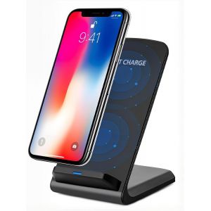 JGD-1 ensemble de support de charge sans fil, chargeur sans fil Samsung, chargeur de t&eacute;l&eacute;phone sans fil, chargeur rapide sans fil pour Apple iPhone 14 13 12 Mini 11 Pro et Samsung Galaxy S23 S22+ Ult - Neuf