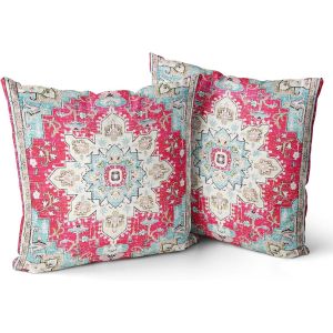 Cauc-Housse De Coussin 40x40cm Boho Ethnique Taie D'oreiller Lot De 2 Moderne Housses Coussins Mandala Motif Floral Taie Oreiller Boheme D&eacute;coratif Pour Chambre Blond - Neuf