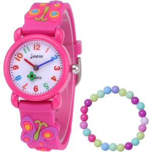 Kalanka-Montre Pour Enfants Fille De 3 Ans À 10 Ans, 3d Dessin Animé Montre Bracelet En Silicone Éducative Mouvement À Quartz 3atm/30m Étanche - Neuf