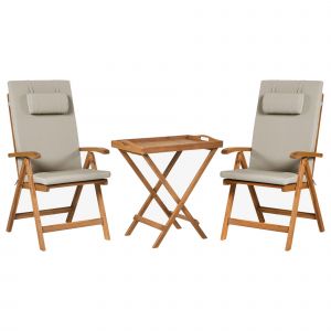 Ensemble Pour Bistro Java Premiuim Acacia Taupe - Neuf