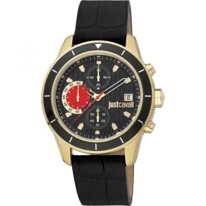 Montre - Just Cavalli - Jc1g215l0025 - Quartz - Acier Inoxydable - Cuir Noir - Neuf
