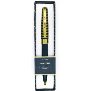 Stylo - Bille Rétractable Personnalisé Papa Chéri | Cadeau Unique et Élégant | Haute Qualité d'Écriture | Écrin Design Inclus | Confort d'Écriture Quotidien - Neuf
