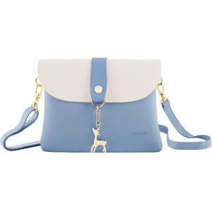 RFCBC-Sac à main pour adolescentes et filles - En cuir synthétique - Petit portefeuille - Cadeau pour enfants et filles - Avec sangle, bleu ciel - Neuf