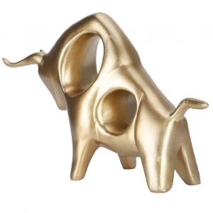 Taureau Statue Résine Animal Sculpture Ornement Chambre Décor Artisanat Creux Regarder Vers le bas B?uf Or - Neuf