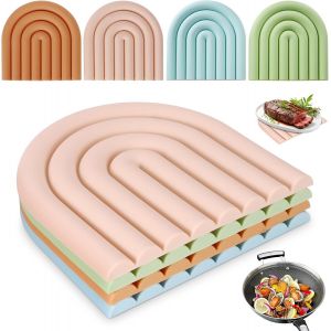 Kalanka-Lot De 4 Sets De Table En Silicone En Forme De Nuage - Dessous De Verre Résistants À La Chaleur, Tapis De Table Et Décoration - Antidérapants, Lavables, Réutilisables Pour Cuisine Et Table À - Neuf
