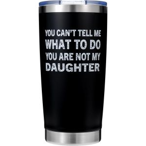 Tasse Cafe Isolante 20oz Acier Inoxydable Cadeau Pere Fille Message Familial - Neuf