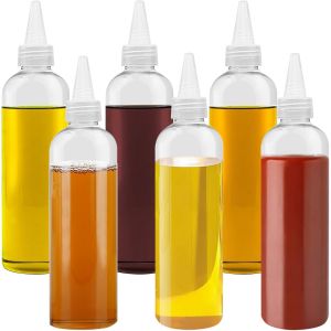 Bouteille Sauce,6 Pi&egrave;ces 300ml Squeeze Bottle,10 Oz Bouteille Sauce Plastique Pour Maison Restaurant Ketchup,Moutarde,Mayo,Huile D'olive,Barbecue - Neuf