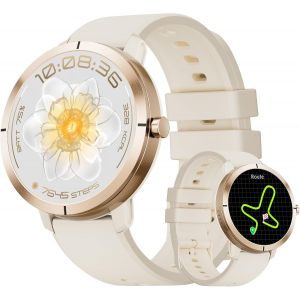 Montre Connectée Femme,GPS Intégré,10 Jours Batterie/1,35'' Amoled Écran/Appel,170+ Modes Sportifs,5ATM Fitness Tracker avec Fréquence Cardiaque,Suivi du Sommeil,pour iOS Android, Or Rose - Neuf