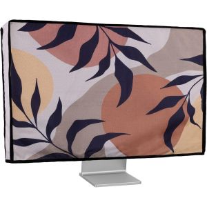 Housse &eacute;cran Ordinateur Compatible avec 27-28"" Moniteur Housse &eacute;cran Ordinateur - Protection d'&eacute;cran PC Moniteur en Lin - Noir-Marron-Blanc - Neuf