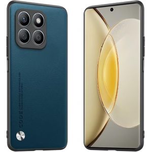Kal-&Eacute;tui Adapt&eacute; &Agrave; Honor X8c (6.7""), Housse Coque En Cuir M&eacute;tallique De La S&eacute;rie Code - Saphir - Neuf
