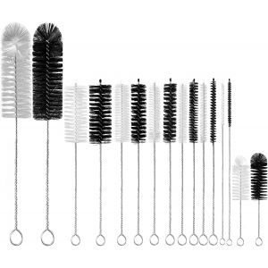 JGD-Lot de 16 brosses de nettoyage pour bouteilles, brosses de nettoyage de tuyaux, petites brosses pour le nettoyage des bouteilles d'eau &agrave; goulot &eacute;troit, pots, th&eacute;i&egrave;re, bec de machine &agrave; caf&eacute;, tube - Neuf