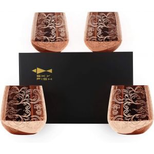 Verres &Agrave; Vin En Acier Inoxydable Grav&eacute; Baroque - Neuf