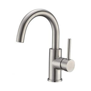 Robinet de bar monotrou en nickel bross&eacute;, acier inoxydable, rotatif &agrave; 360&deg; - Neuf