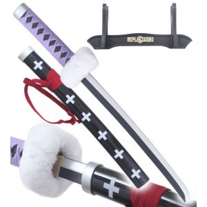 One Piece Mini Katana Trafalgar Law en Bois Epee Sabre Violet - 45cm D&eacute;coration - Neuf