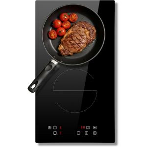 NouvelHorizonstore-Plaque induction 2 feux 3500W, Table de Cuisson &agrave; Induction Encastrable 30CM, Commande Tactile, 9 Niveaux de Puissance, Minuterie, Boost, Verrouillage de S&eacute;curit&eacute;, 220V, sans Prise - Neuf