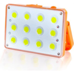 Projecteur Led Rechargeable, Projecteur Led Chantier Portable Solaire, 4 Modes 6000mah Avec Panneau Solaire, Lampe De Travail Ip42 &Eacute;tanche Pour Camping Chantier Jardin Garage Urgence Atelier P&ecirc;che - Neuf