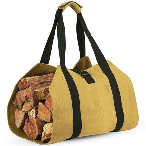 Kaki Sac De Rangement Du Bois De Chauffage, Le Camping En Plein Air Sac De Rangement Du Bois De Chauffage, Oxford Bûcheron Sac - Neuf