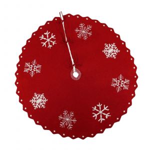 Jupe de sapin en polyester rouge, infroissable, id&eacute;ale pour No&euml;l, les anniversaires, les mariages et la d&eacute;coration int&eacute;rieure. - Neuf