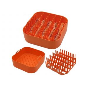 Grille &Agrave; Bacon Et Casserole En Silicone Pour La Cuisson &Agrave; La Friteuse &Agrave; Air Chaud - Neuf