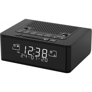 R&eacute;veil Radio Dab et FM avec 40 Stations pr&eacute;r&eacute;gl&eacute;es, &eacute;cran LCD dimmable, Double r&eacute;veil avec Bouton on/Off, Snooze, Bluetooth 525 - Neuf