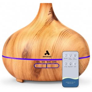 Cone Aroma Diffuser F&uuml;r &Auml;therische &Ouml;le, Luftbefeuchter 500ml, Duft&ouml;l Diffuser, Auto-Off 15 Led Farben, Aromatherapie Diffuser, Fernbedienung - Neuf