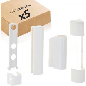 Siegenia SI Aubi Favorit: Jeu de couvercles de charni&egrave;re en PVC pour fen&ecirc;tres en plastique et portes de balcon en PVC, blanc (5 pi&egrave;ces) - Neuf