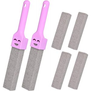 KAL-6Pcs Brosse De Nettoyage Pierre Ponce Pierre Ponce Brosse Wc Avec Deux Poignées Pierres De Nettoyage Pour Toilettes Avec Poignée Pour Salle De Cuisine Piscine Nettoyage Général - Neuf