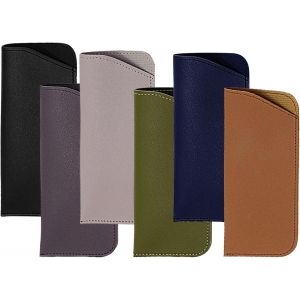 6 Pièces Étuis À Lunettes Souples,Étui Lunettes Cuir,Etuis Lunettes Souple,Pour Lunettes De Soleil Pliantes, Lunettes De Lecture, Petites Lunettes De Soleil - Neuf