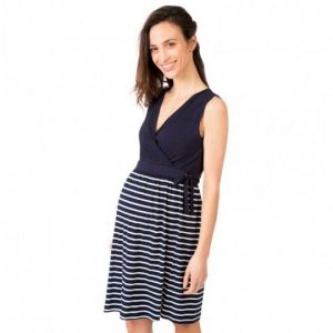 Robe De Grossesse Sans Manches À Rayures Style Marin - Neuf