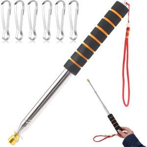 Mevronisshop-3m M&acirc;t De Drapeau T&eacute;lescopique Avec 6 Crochets M&acirc;t Telescopique Drapeau M&acirc;t De Drapeau Portable Extensible Pour Guides Camping Enseignants Excursions Comp&eacute;titions - Neuf